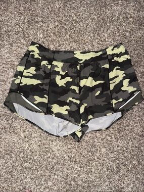 lululemon athletica Olive Camo Athletic Running Shorts